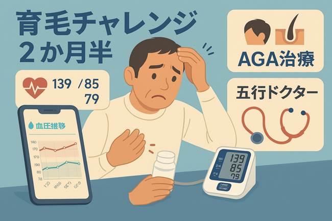 第4回：AGA治療70日─髪は変化無し、血圧は下がり気味。効果はいつ？