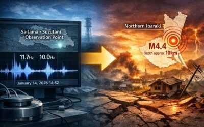 【高島式地震予知】1月14日の前兆波と1月24日茨城県北部地震の予知結果