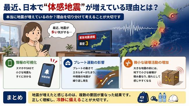 最近、日本で体感地震が増えている理由とは？