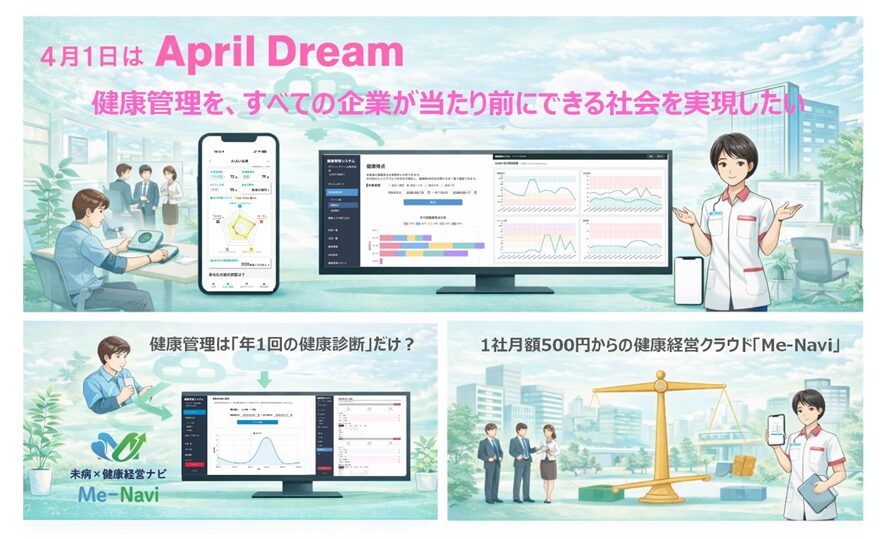 AprilDream エイプリルドリームに賛同しているリキッド・デザイン・システムズの健康経営クラウド「Me-Navi」を活用する社会人