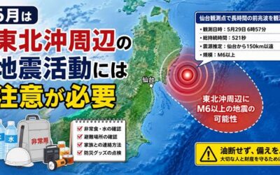 6月は東北沖の大型地震に注意|仙台でM6以上を示す前兆波を観測