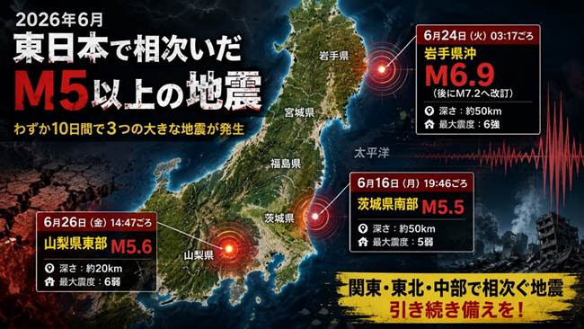 2026年6月東日本で相次いだM5以上の地震－過去1年半の地震予知成果と課題