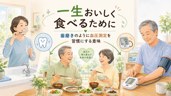 一生おいしく食べるために～歯磨きのように血圧測定を習慣にする意味