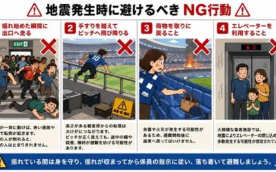 もし、サッカー場近くで地震が起きたら？スタジアムをAI検証