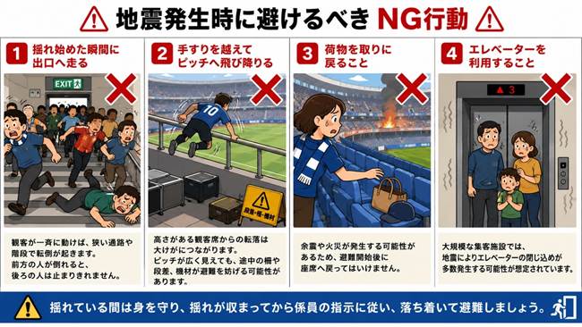 もし、サッカー場近くで地震が起きたら？スタジアムをAI検証