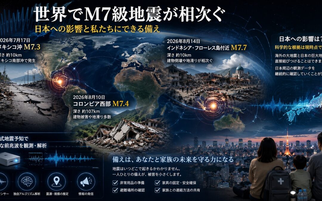 世界でM7級地震が相次ぐ、日本への影響と今週の地震予知